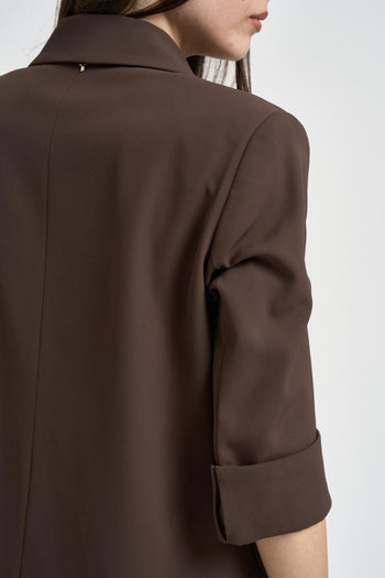 Giacca donna doppiopetto marrone - 5