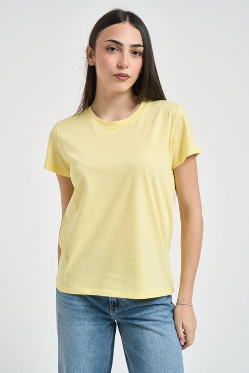 T-shirt donna girocollo gialla