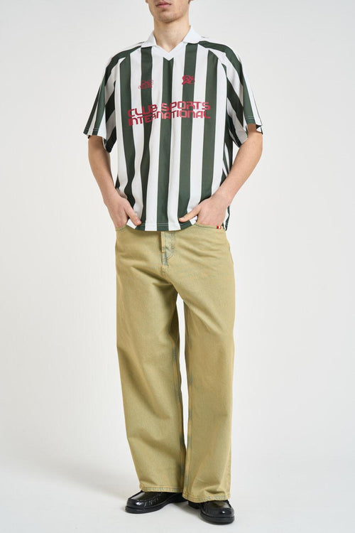 Polo uomo a righe verde e bianco