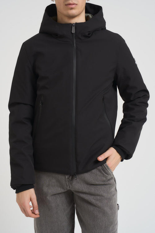 Giubbotto uomo con cappuccio nero