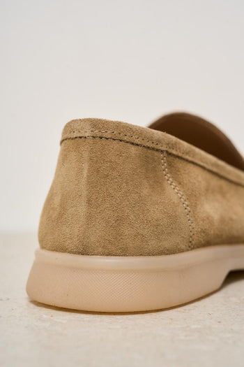 Mocassino uomo in suede beige - 6