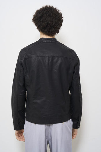 Giubbotto uomo ecopelle nero - 4