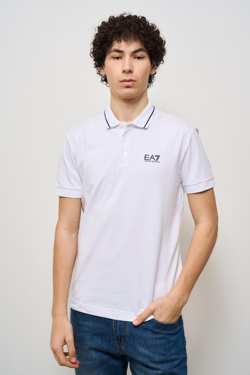 Polo uomo bianca con logo