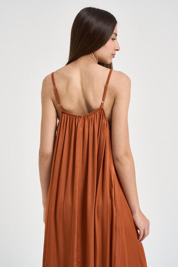 Abito donna lungo ruggine - 4
