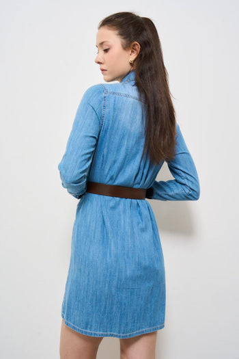 Abito donna in denim chiaro - 5