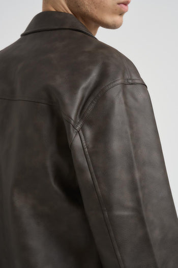 Giubbotto uomo ecopelle grigio - 4