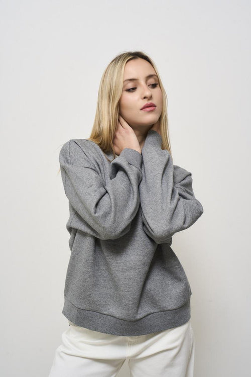 Felpa donna grigia con cut out - 2