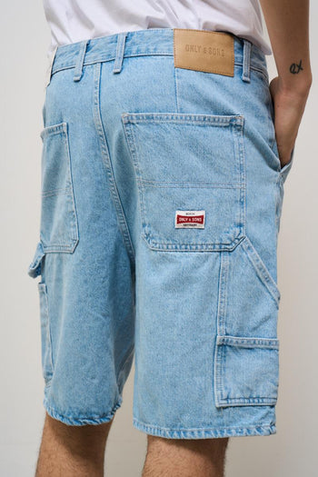 Bermuda uomo in denim chiaro - 5