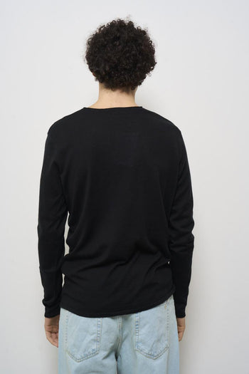 Men's black crew neck sweater - 3