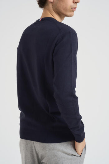 Maglia uomo girocollo cotone e cashmere blu - 5
