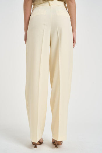 Pantalone donna a gamba dritta giallo pastello - 3