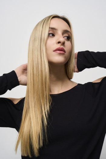 Women's black cut out sweater - 3
