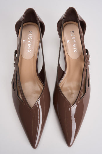 Décolleté donna in vernice tortora - 6