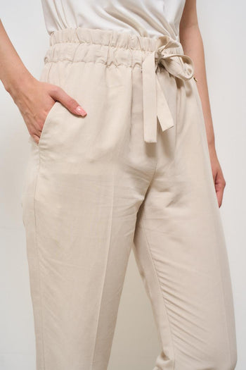 Pantalone donna regular panna - 8