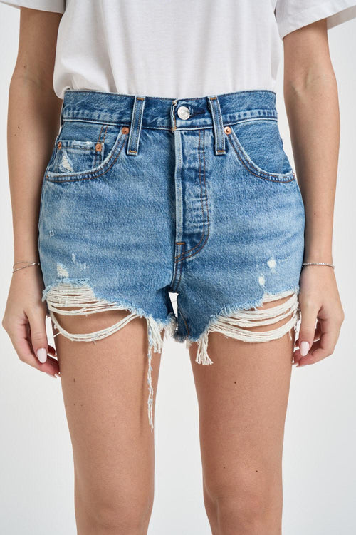 Shorts donna 501 in denim blu