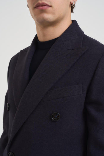 Cappotto uomo doppiopetto blu notte - 3