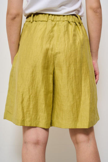 Bermuda donna verde lime con cintura - 3