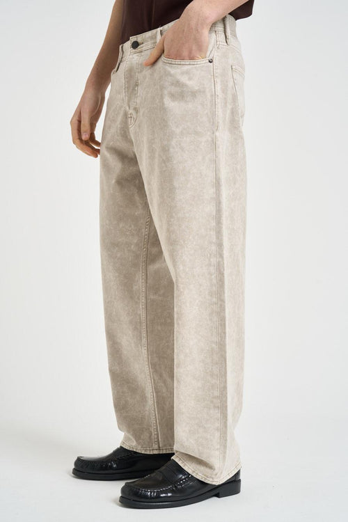 Jeans donna wide leg in denim burro - 2