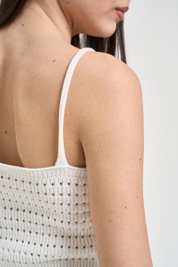 Top donna in maglia bianco - 3