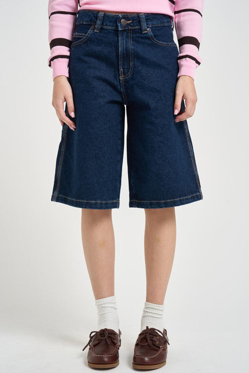 Bermuda donna in denim blu
