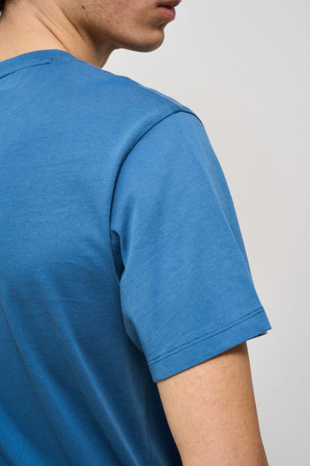 T-shirt uomo girocollo blu - 5