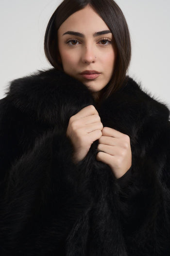 Ecopelliccia donna corta nera - 3