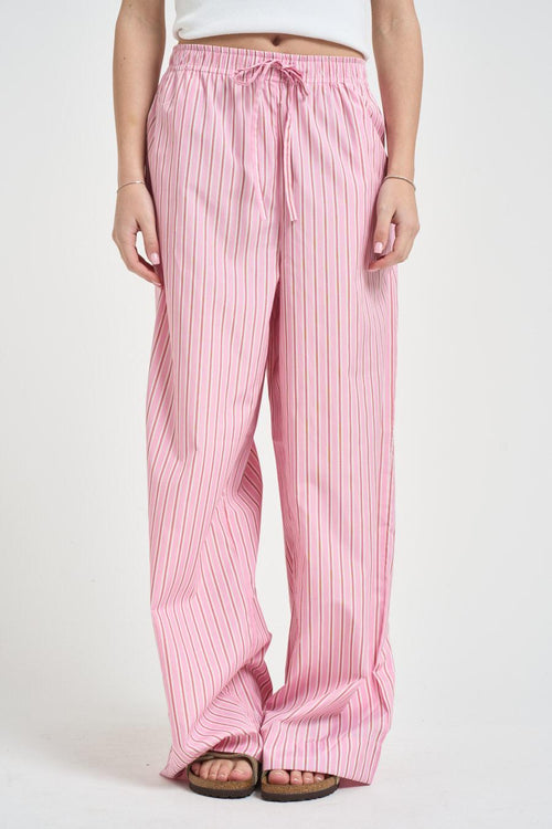 Pantalone donna a righe multicolor rosa - 2