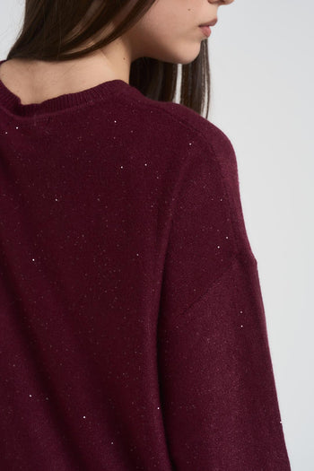 Maglia donna girocollo bordeaux - 4