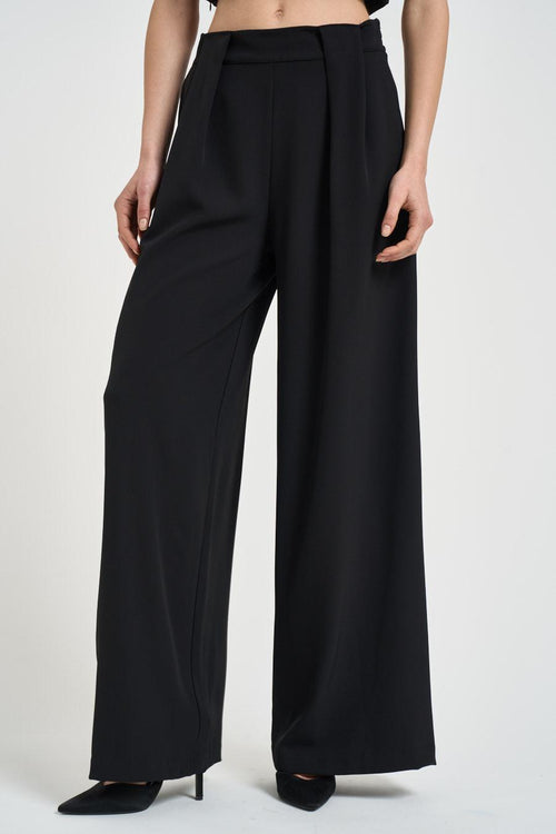 Pantalone donna con pinces nero - 2