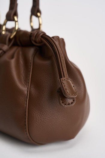 Borsa donna con coulisse marrone - 5