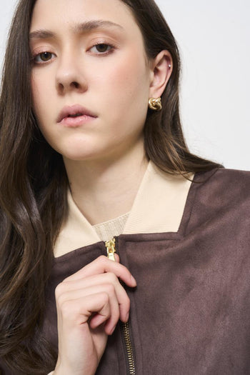 Women's brown suede jacket - 3