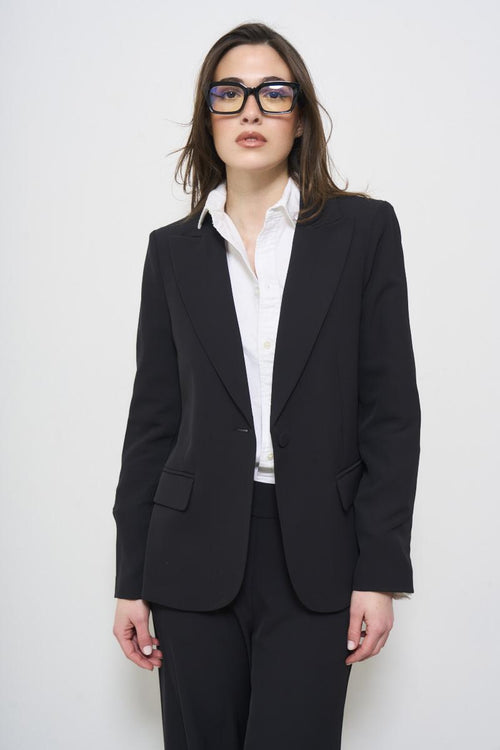 Women's black single-breasted jacket - 2