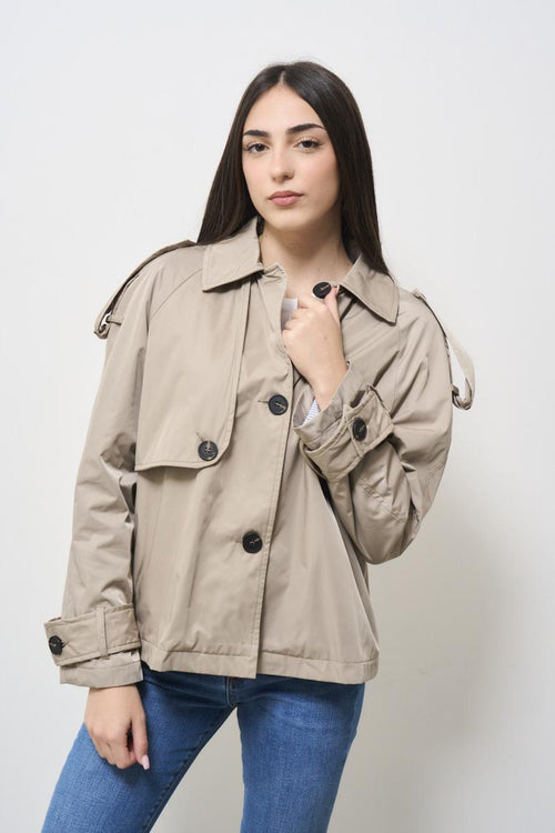 Trench crop donna beige - 2