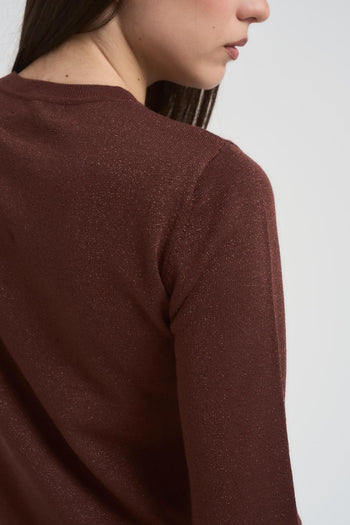 Maglia donna girocollo cioccolato - 4