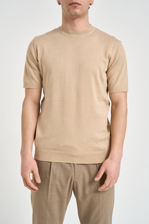 T-shirt uomo in maglia beige
