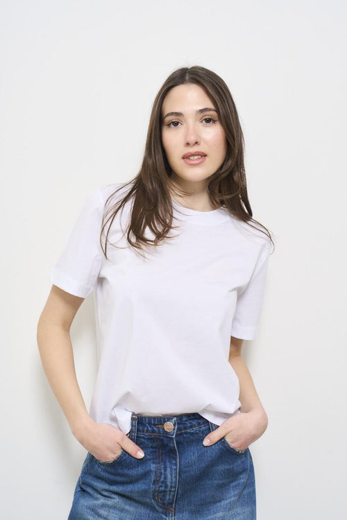 T-shirt donna bianca girocollo