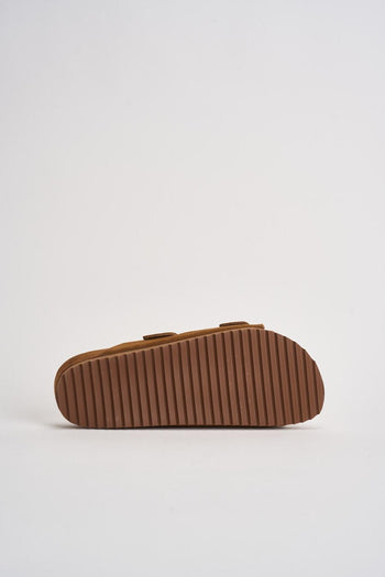 Sandalo donna in suede cammello - 8