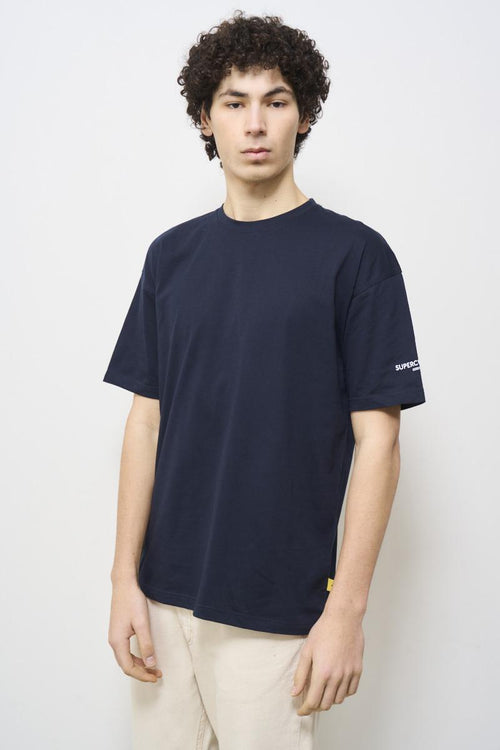 Men's blue crew neck t-shirt