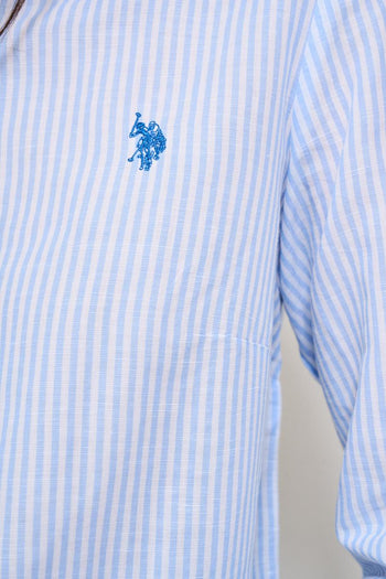 Camicia donna a righe celeste - 3