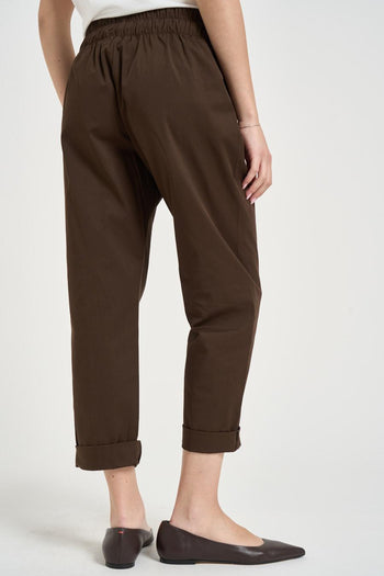 Pantalone donna cropped marrone - 3