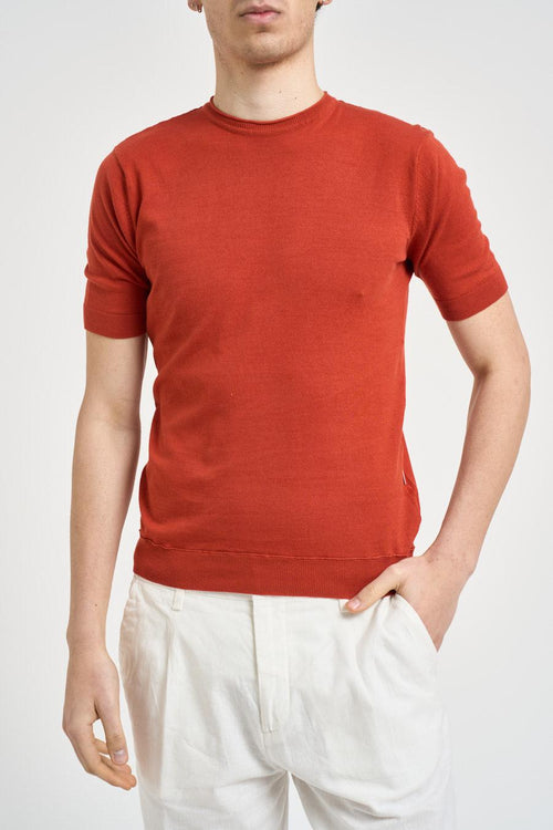 T-shirt uomo in maglia corallo