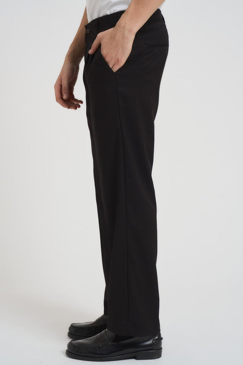 Pantalone uomo con pinces nero - 2