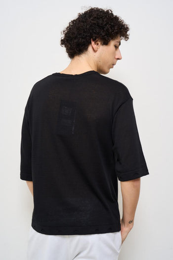 T-shirt uomo girocollo nero - 4