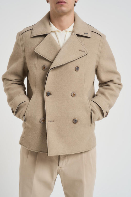 Cappotto uomo corto beige