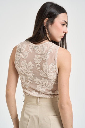 Top donna in pizzo burro - 3