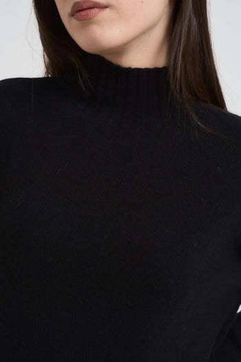 Maglia donna mezzo collo nera - 4