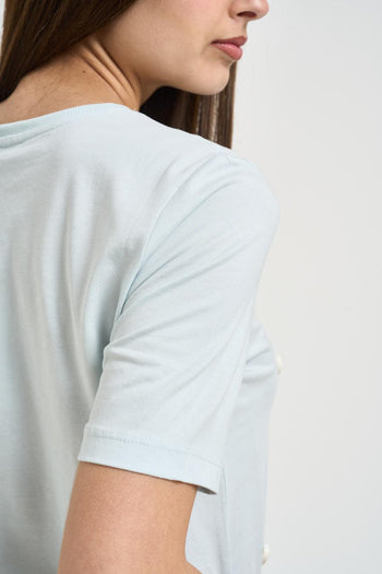 T-shirt donna con coghiglie celeste - 5