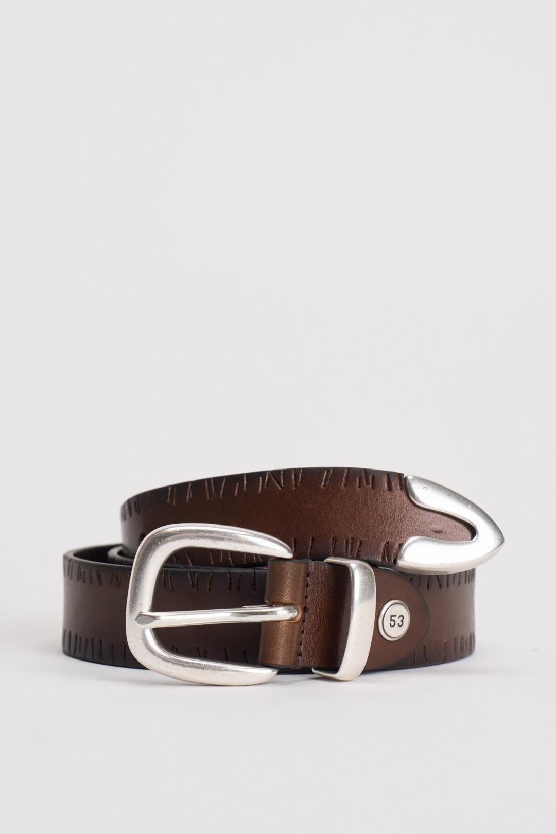 Cintura uomo in pelle marrone MRF254C012 MARRONE MINORONZONI 