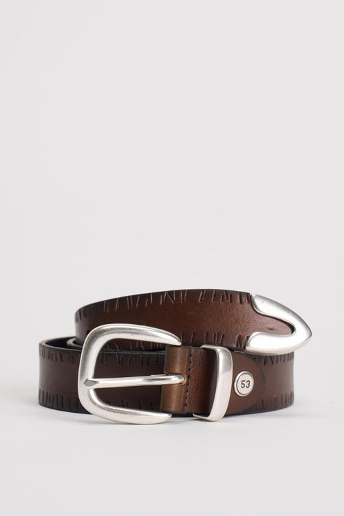 Cintura uomo in pelle marrone