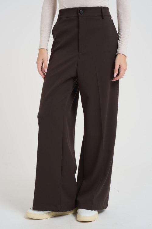 Pantalone donna a palazzo marrone